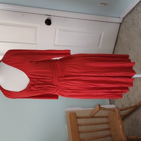 Anthroplogie Sz L Red/Orange Dress - Picture 1 of 4